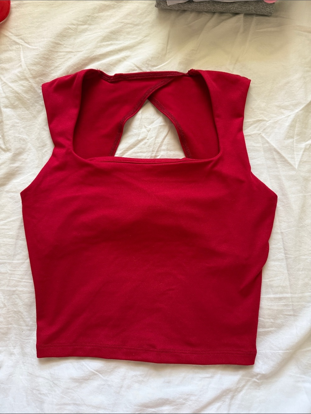 Hollister Red Square-Back Crop Tank
